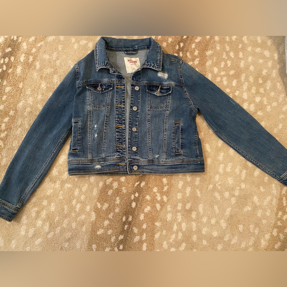 Cropped denim jacket medium wash